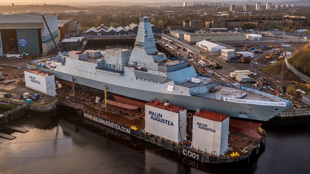 HMS Glasgow, pierwsza fregata typu 26, w budowie