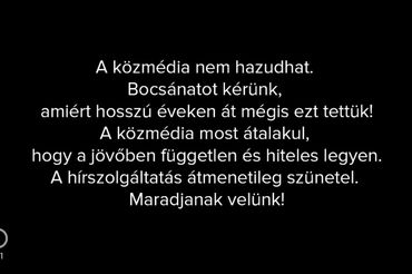 Plansza na pierwszym kanale węgierskiej telewizji