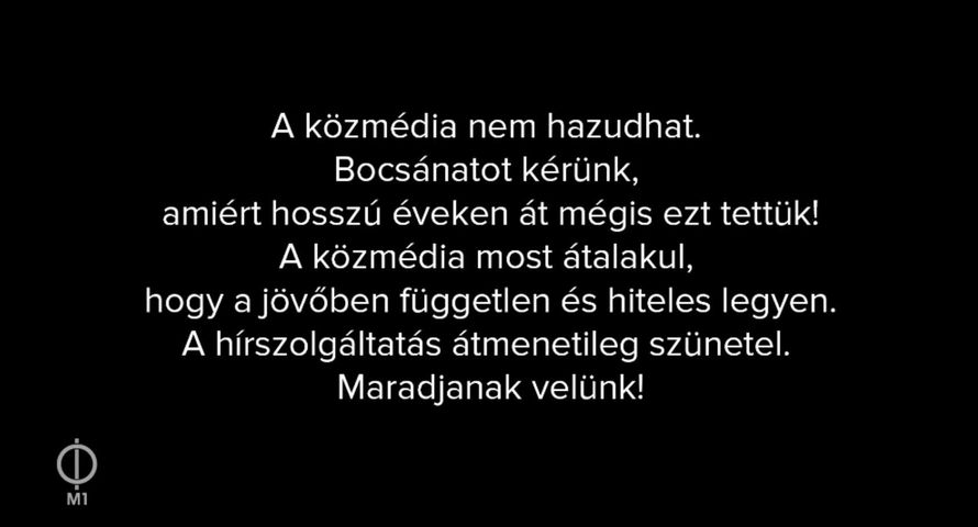 Na Węgrzech powtórka z TVP. Czarna plansza zamiast newsów