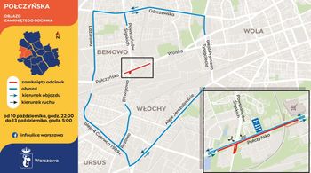 Warszawa: Połczyńska znów w remoncie. Zmiany w ruchu i trasach autobusów