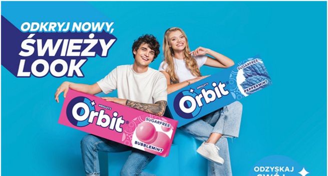Guma do żucia Orbit reklamowana w nowych opakowaniach