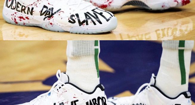 Turecki koszykarz zagrał mecz w butach Nike podpisanych „wykonane rękoma niewolników”