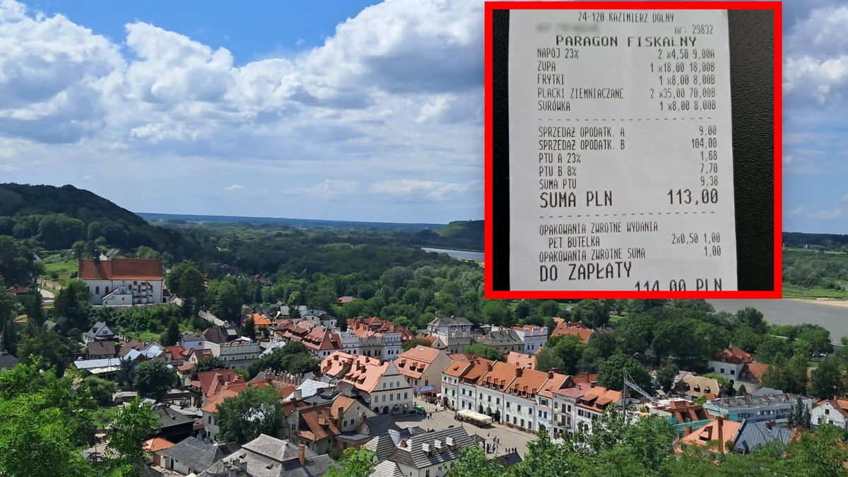 Paragon z restauracji w Kazimierzu Dolnym