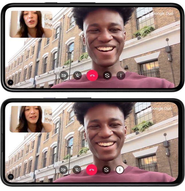 Pixel 5 (u góry) i Pixel 4a 5G (na dole)