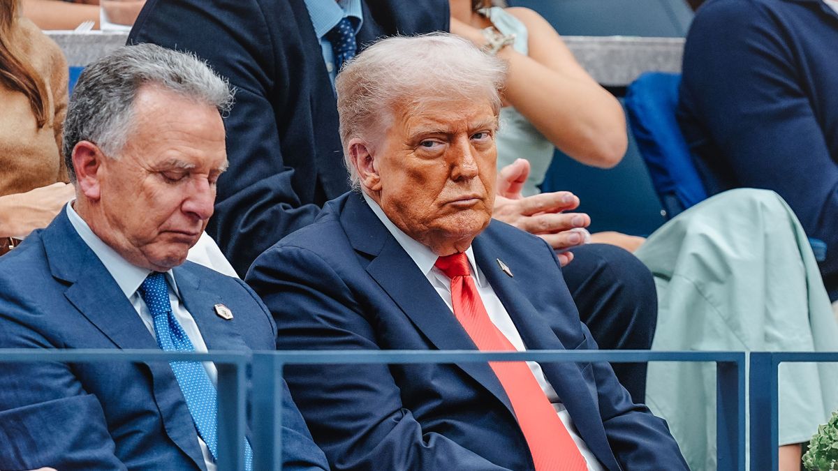 NEW YORK, NY - SEPTEMBER 07:  Steve Witkoff and President Donald Trump attend the Men's Singles Final on Day 15 of the 2025 US Open Tennis Championships at the USTA Billie Jean King National Tennis Center on September 07, 2025 in Flushing Meadows, Queens, New York City.  (Photo by XNY/Star Max/GC Images)