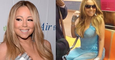 Mariah Carey jedzie metrem... w balowej sukni (FOTO)