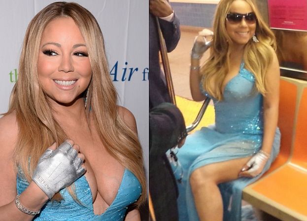 Mariah Carey jedzie metrem... w balowej sukni (FOTO)