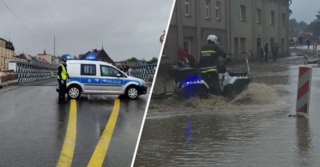 Zalane ulice w Głuchołazach. Trudna sytuacja pogodowa