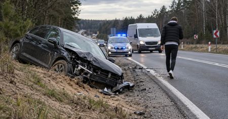 Zabrał samochód, spowodował kolizję i schował się w łóżku przed policjantami
