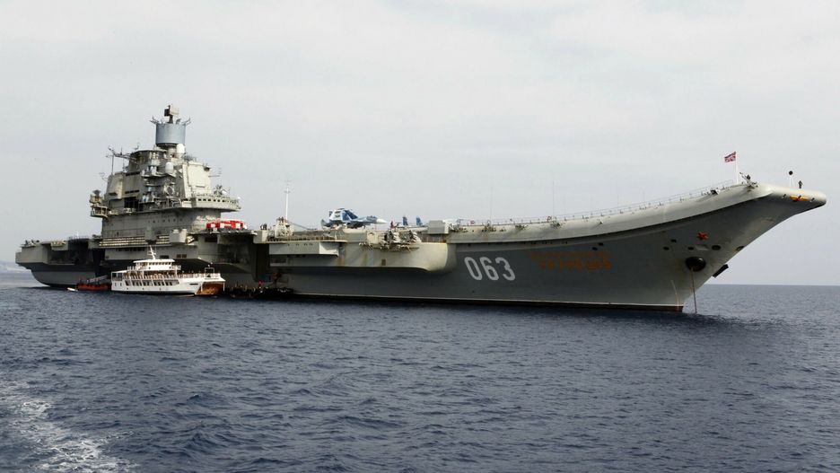 arch11
A handout picture released by the Cypriot government's Press and Information Office (PIO) shows a general view of the Russian aircraft carrier Admiral Kuznetsov off the Cypriot port of Limassol on February 28, 2014.  AFP PHOTO / CHRISTOS AVRAAMIDES/ PIO == RESTRICTED TO EDITORIAL USE - MANDATORY CREDIT "AFP PHOTO / PIO" - NO MARKETING NO ADVERTISING CAMPAIGNS - DISTRIBUTED AS A SERVICE TO CLIENTS ==
CHRISTOS AVRAAMIDES