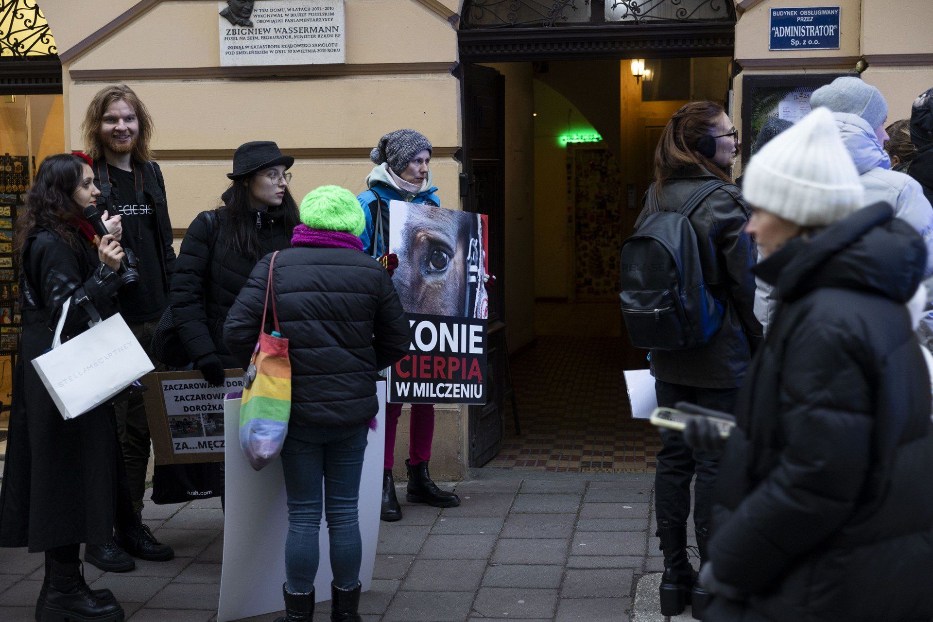 W Krakowie odbył się protest przeciwko dorożkom i wykorzystywaniu koni. 