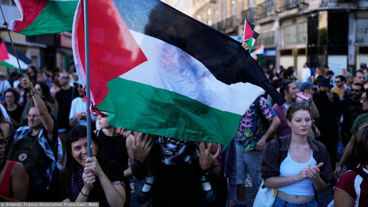 Propalestyński protest w Lizbonie