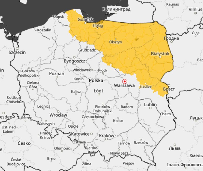 Mapa ostrzeżeń IMGW