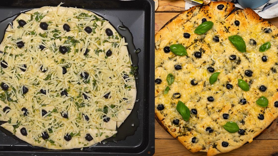 Domowy chlebek a'la pizza- Pyszności