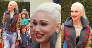 Wzorzysta Gwen Stefani próbuje zmarszczyć czoło na premierze filmu dla dzieci