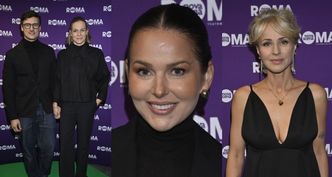 Celebryci lansują się na prapremierze spektaklu: Mateusz Damięcki z żoną, elegancka Paulina Sykut-Jeżyna, wydekoltowana Monika Dryl