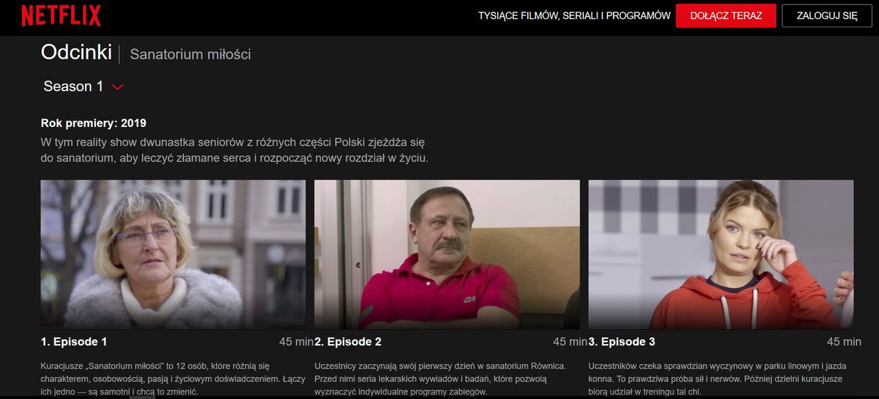 Dwa sezony "Sanatorium miłości" trafiły na Netfliksa