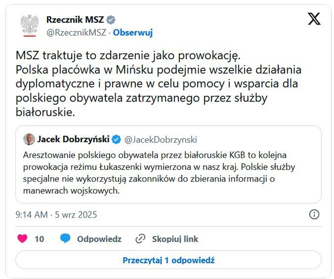 Zatrzymany polski duchowny na Białorusi