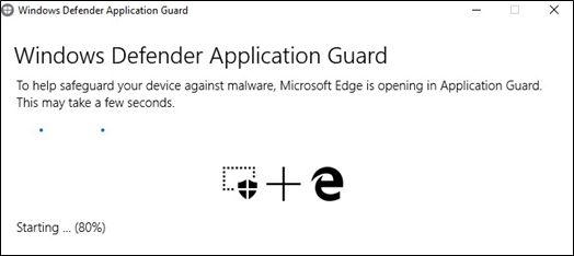 Ekran uruchamiania nowej odizolowanej maszyny z potencjalnie niebezpieczną stroną.