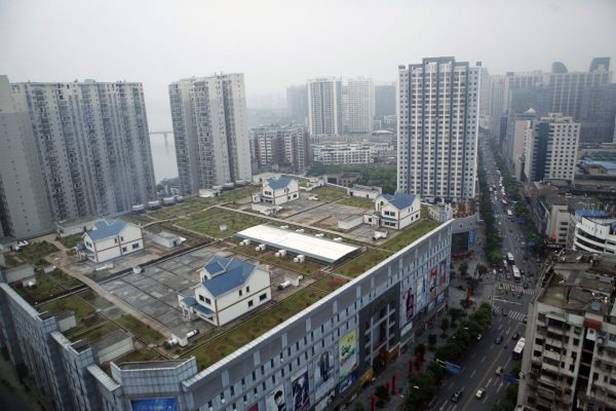 Domy na dachu centrum handlowego w Zhuzhou (Fot. 20min.ch)