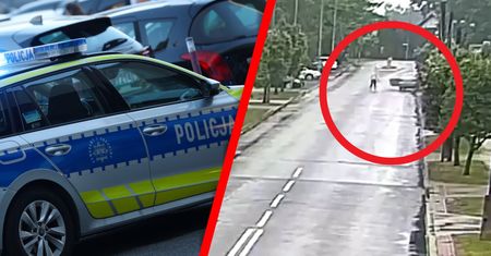 Dziwne zachowanie kierowcy. Wysiadł z jadącego auta. Nagranie