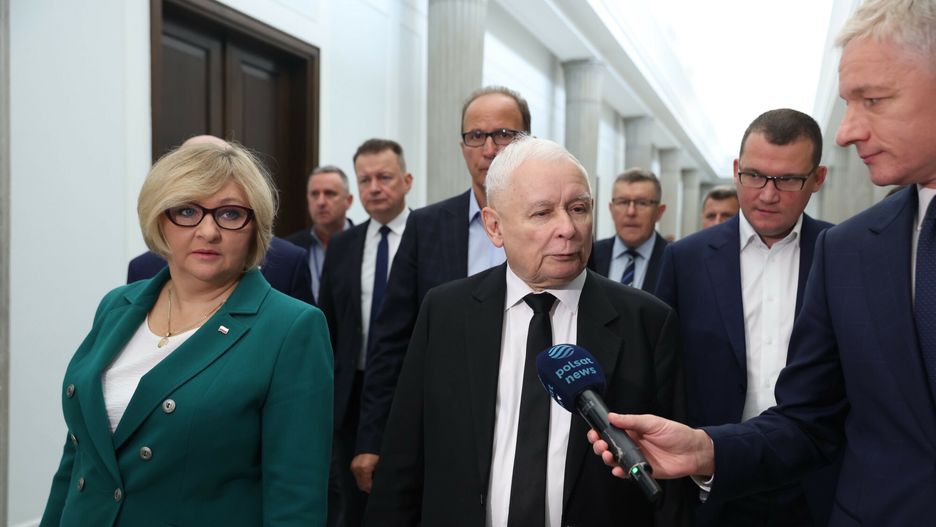 Jarosław Kaczyński ze sztabowcami PiS