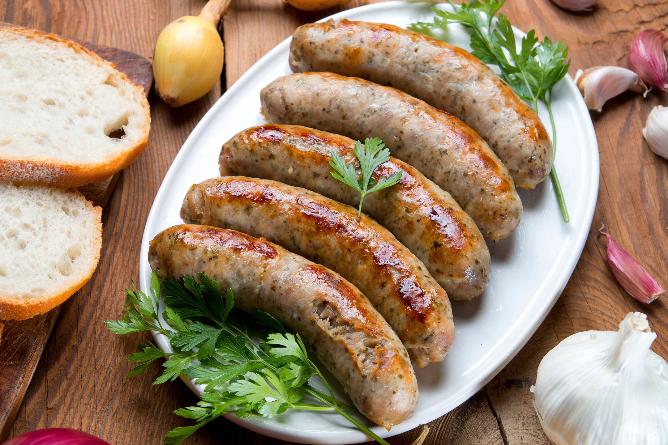 Smażona biała kiełbasa
