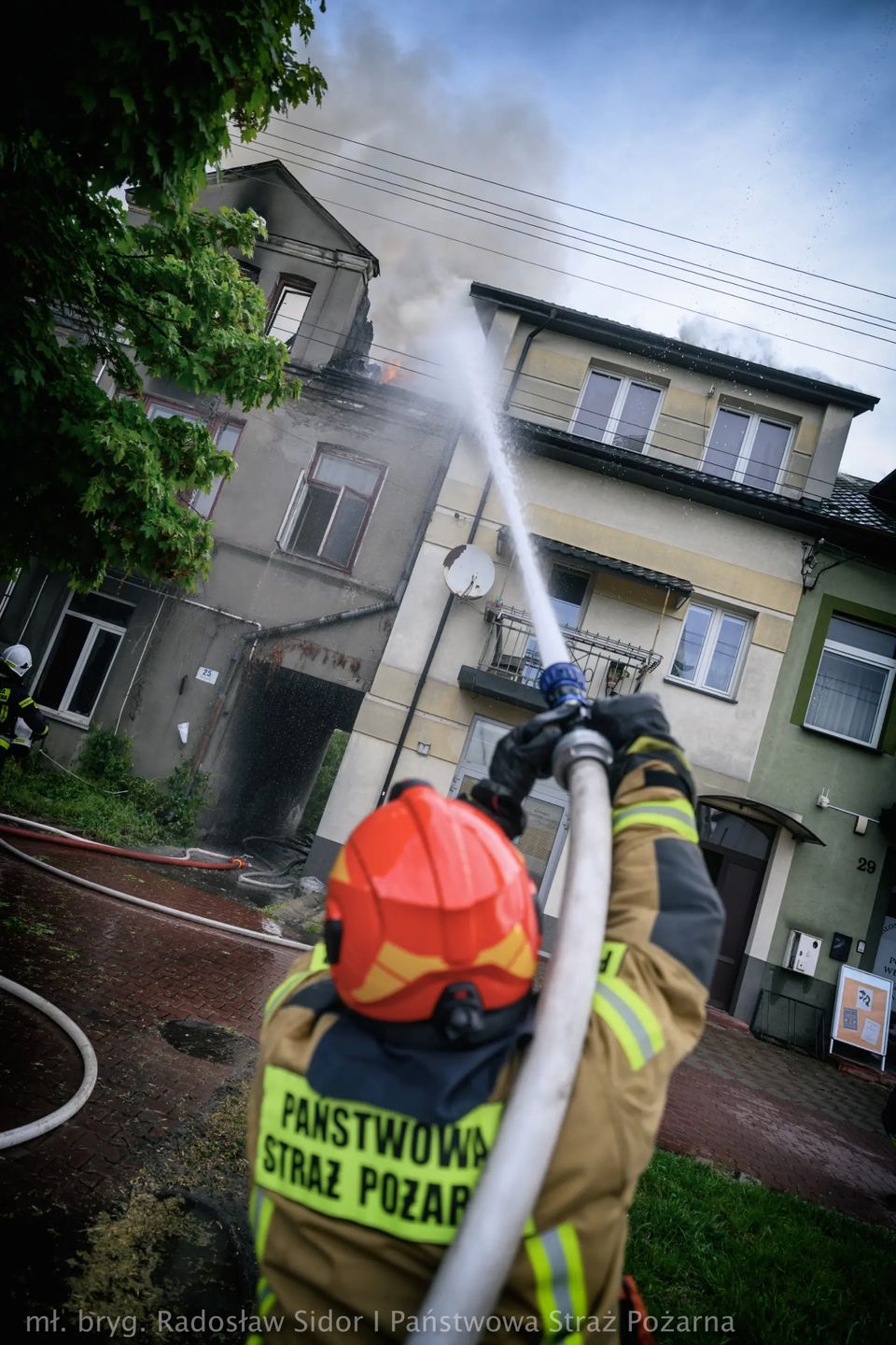 Na zdjęciu pożar na ulicy Sandomierskiej