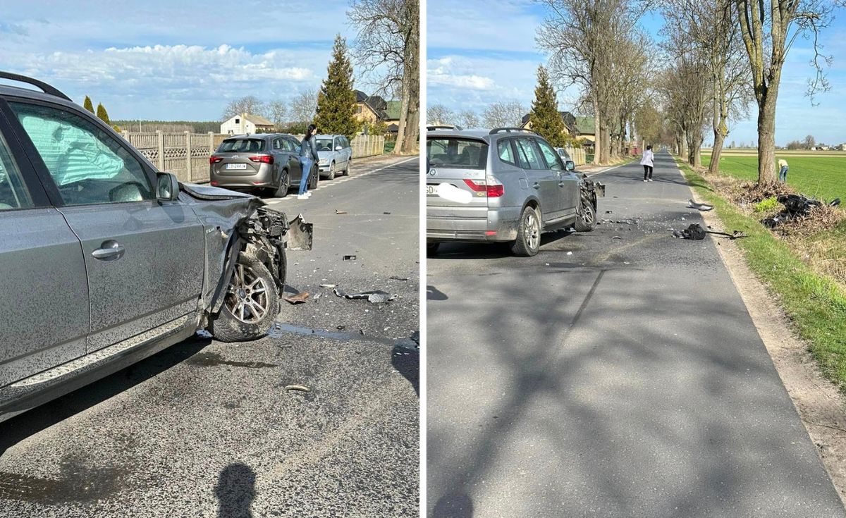 Wypadek motocyklisty w miejscowości Płonne. Podczas akcji ratunkowej zasłabł strażak