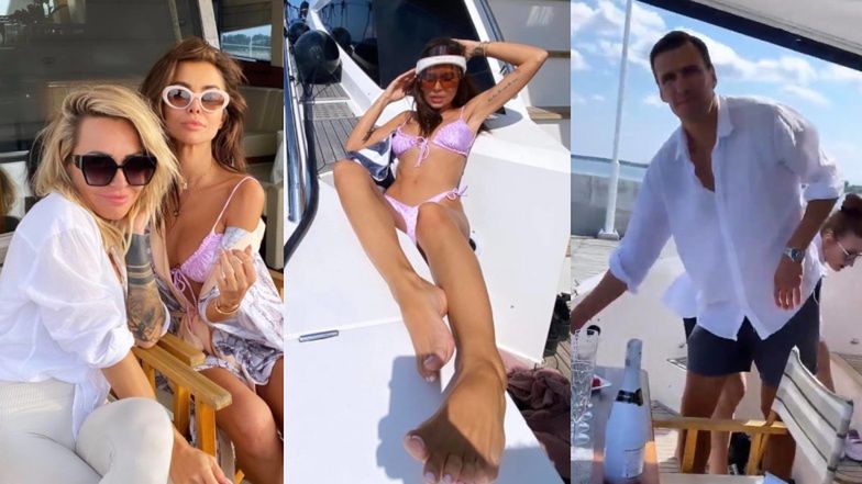Blanka Lipińska, Natalia Siwiec i Jarosław Bieniuk hulają na prywatnym jachcie