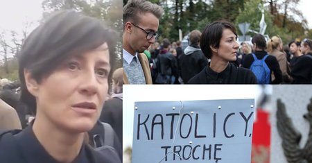 Maja Ostaszewska na Czarnym Proteście: "Protestuję przeciwko barbarzyńskiej ustawie"