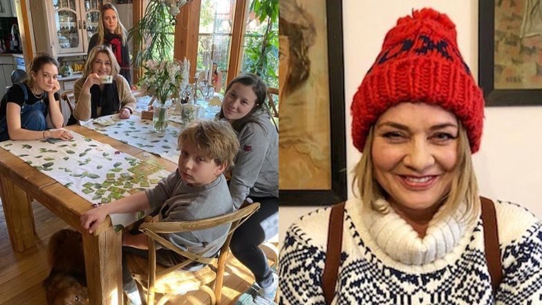 Uśmiechnięta Małgorzata Ostrowska-Królikowska spędza czas z rodziną i apeluje o zostanie w domach (FOTO)