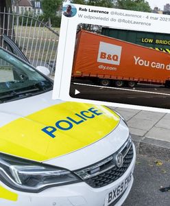 Anglia. Tir z napisem "dasz radę" utknął pod wiaduktem