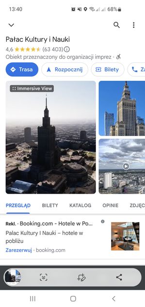 Widok immersyjny w Google Maps