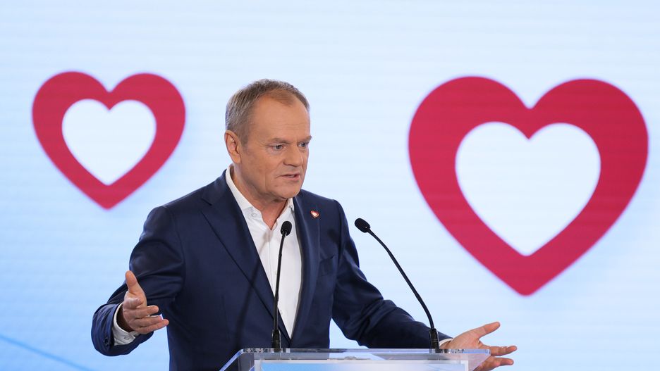 Warszawa, 08.03.2024. Wystąpienie przewodniczącego Platformy Obywatelskiej Donalda Tuska w trakcie obrad Rady Krajowej PO RP w hotelu Novotel w Warszawie, 8 bm. (amb) PAP/Paweł Supernak