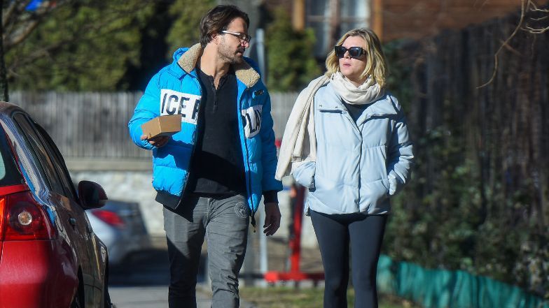 Piotr Stramowski z Natalią na spacerze