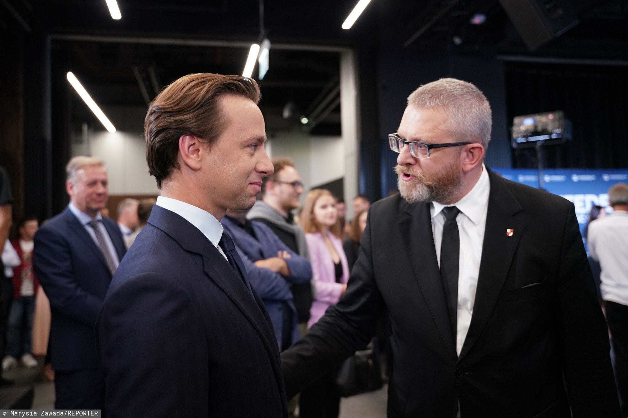 Wieczór wyborczy w Konfederacji. Rok 2024. N/z Grzegorz Braun 