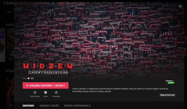 Skrin z Canal+ online