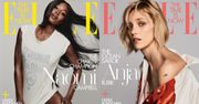Naomi Campbell i smutna Anja Rubik pozdrawiają z okładek "Elle"