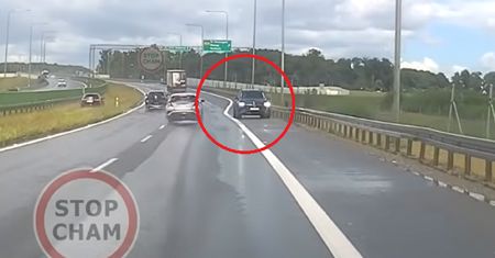 Sekundy od tragedii na S7. Mercedes jechał pod prąd