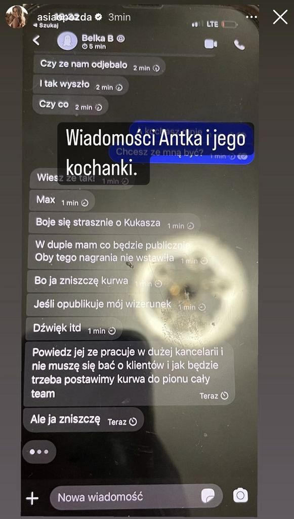 Joanna Opozda pokazała SMS-y od Izabeli B.