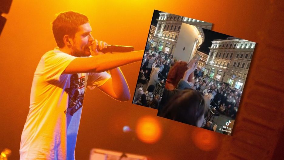 Rosyjska młodzież w Sankt Petersburgu śpiewa piosenki "Noize MC"