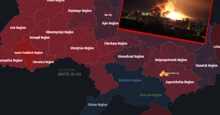 Kijów w ogniu. Czerwona łuna nad miastem