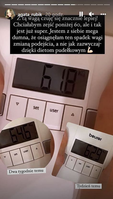 Agata Rubik chwali się, że "cudnie chudnie" i na dowód publicznie się waży 