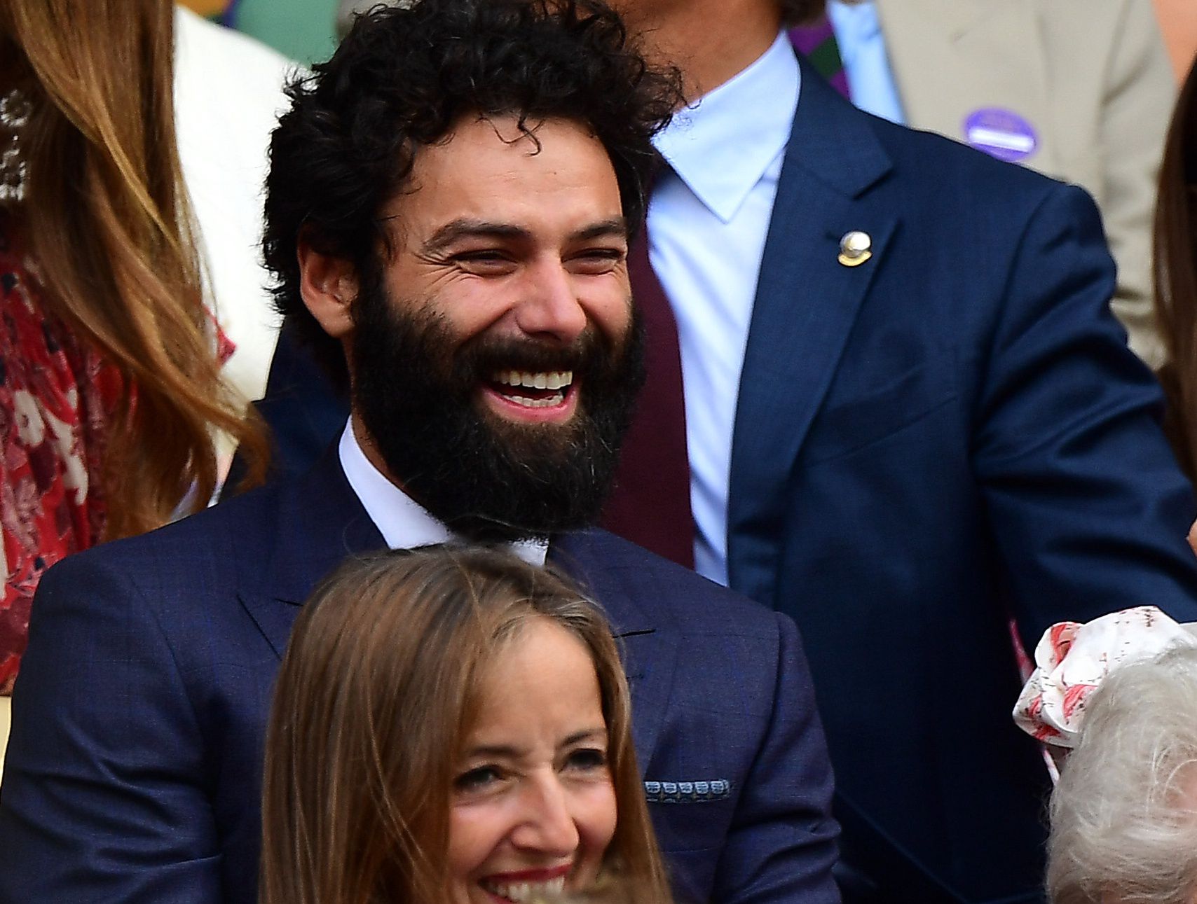 Day Twelve: The Championships - Wimbledon 2019LONDON, ENGLAND - JULY 13: Actor Aidan Turner attends the Royal Box during Day twelve of The Championships - Wimbledon 2019 at All England Lawn Tennis and Croquet Club on July 13, 2019 in London, England. (Photo by Shaun Botterill/Getty Images)Shaun Botterill