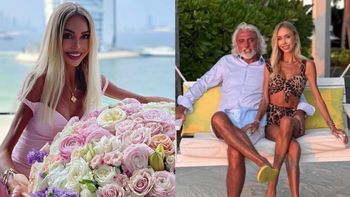 RZADKI WIDOK: 65-letni Robert Tchenguiz pozuje u boku Julii Dybowskiej. Słodziaki? (FOTO)