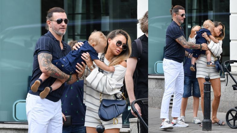 Małgorzata Rozenek na rodzinnym spacerze z Radkiem, dziećmi, rodzicami, bratem i jego NOWĄ PARTNERKĄ