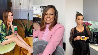 Tak mieszka Anna Mucha: designerskie dodatki, marmurowe blaty i klimatyczna podłoga