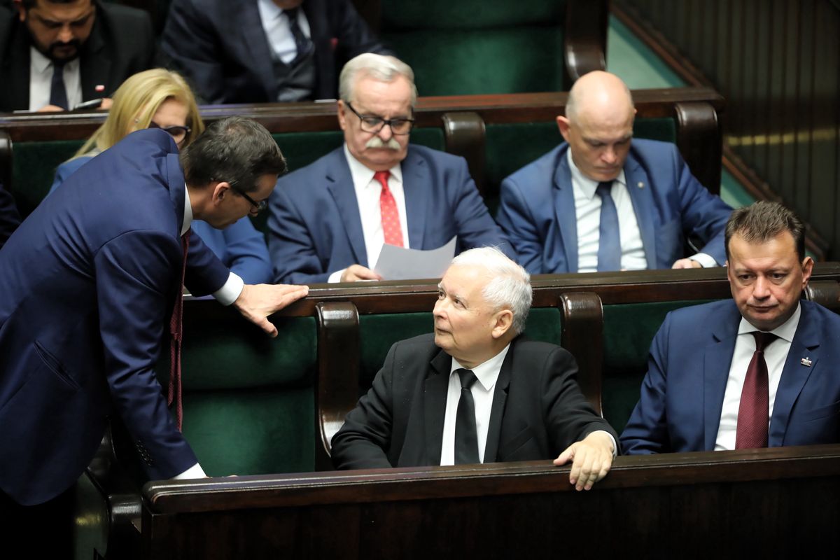 Jarosław Kaczyński podczas burzliwych obrad w Sejmie