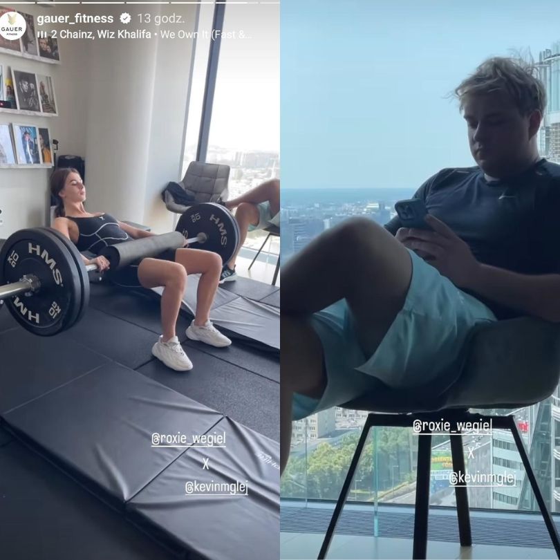 Roksana Węgiel i Kevin Mglej ćwiczą pod okiem trenera personalnego